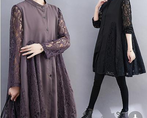 大きいサイズ レディース 秋　冬 チュニック　ワンピース　レース　新品 長袖　春 大きいサイズ レディース 秋 冬 チュニック ワンピース レース