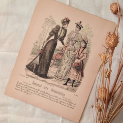 フランアンティーク ファッションモード画 折れあり1892年7月 a 版画