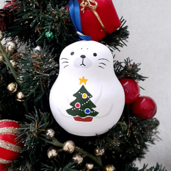 あざらしマトリョーシカのクリスマスオーナメント 白 ツリー その他