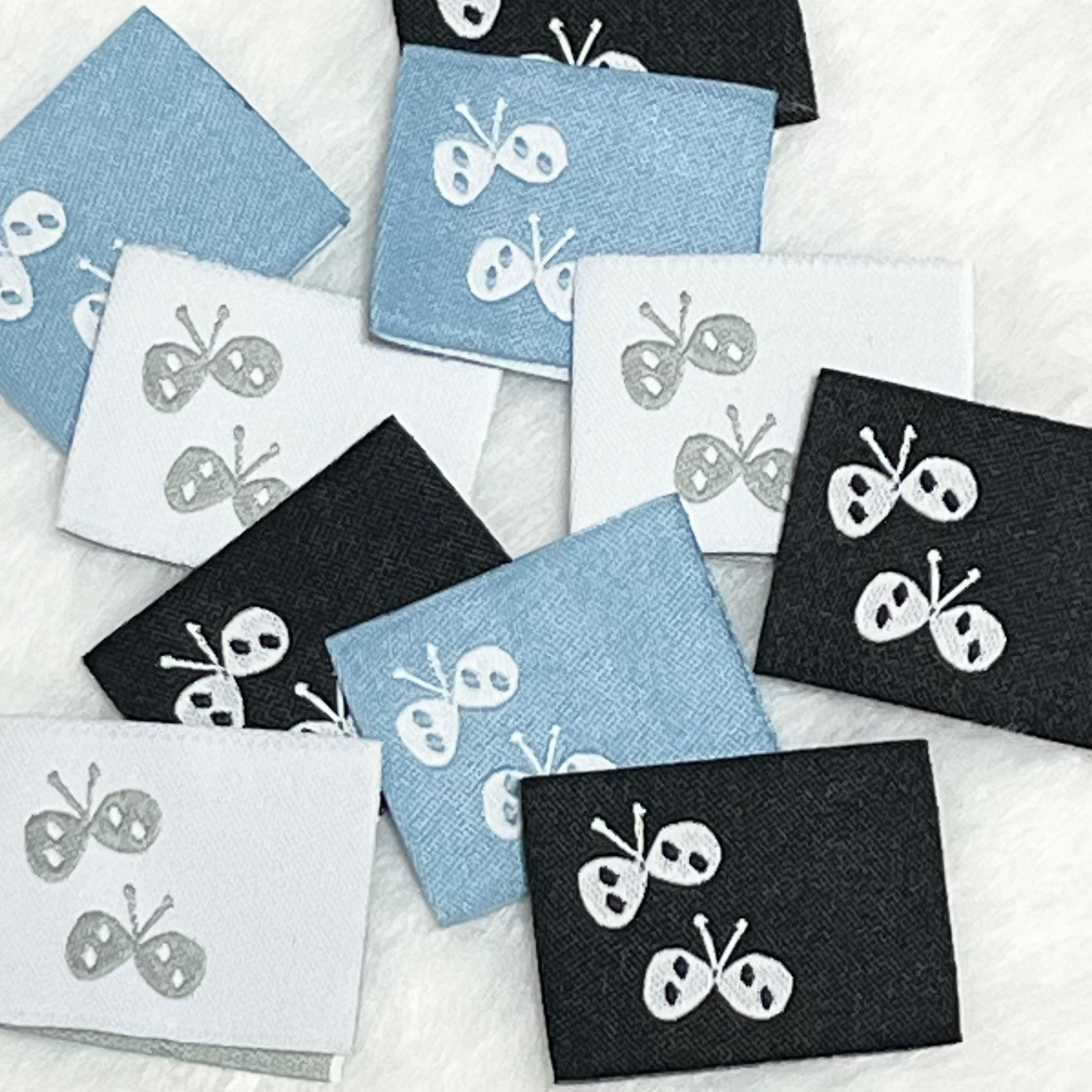 ミニピスネームタグ ちょうちょ 10枚セット 布タグ その他素材