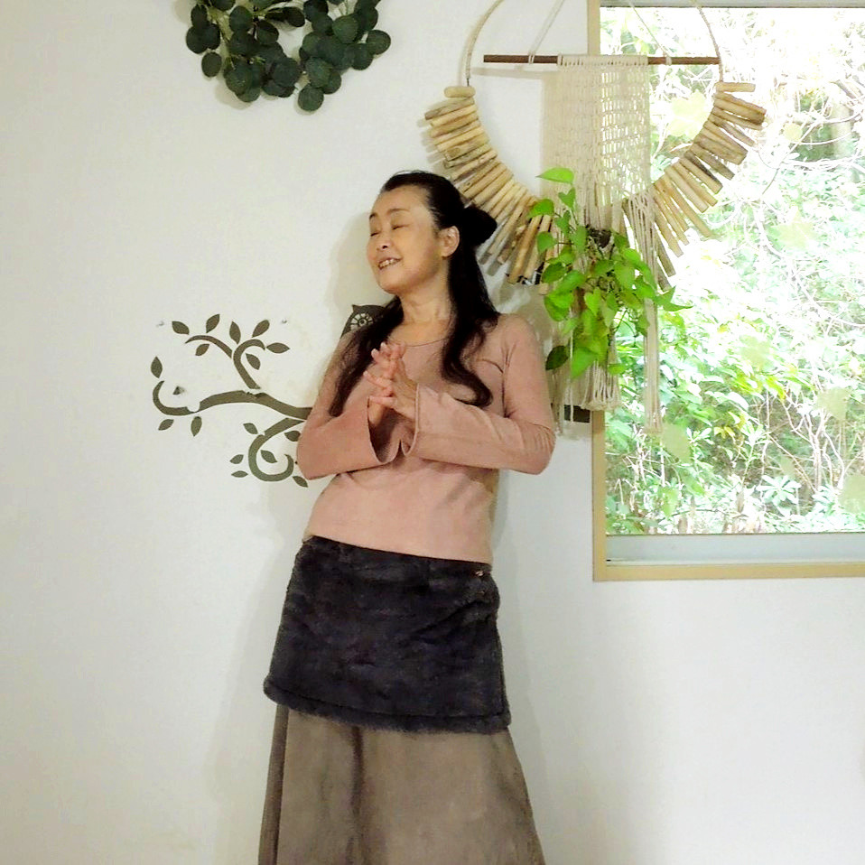 asana ヘンプコットン 厚手 フレアースリーブ●チーク