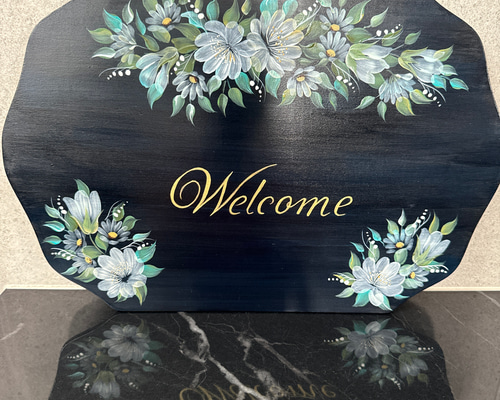 手描きトールペイントウェルカムボード 887eedce63fc8cac1407b04439e669