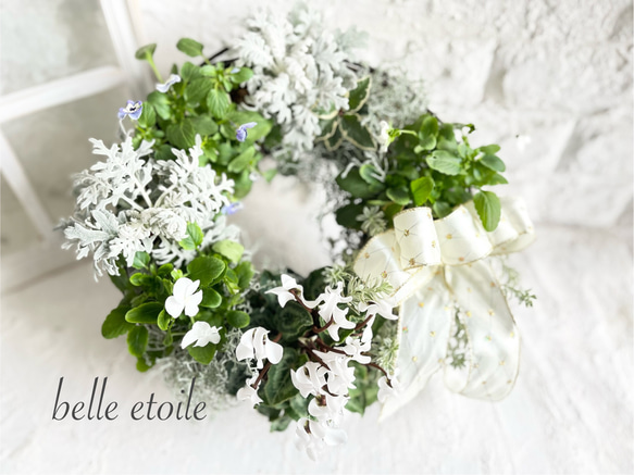 クリスマスリース 30cm×24cm Xmas 再販 クリスマスリースの寄せ植え 30cm リース belleetoile 通販