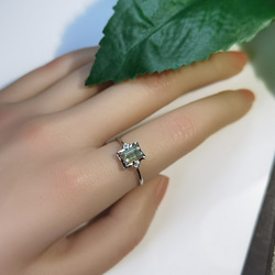 人気再出品５Aトルマリン エメラルドカッティング　パワー天然ストーン リング 7枚目の画像