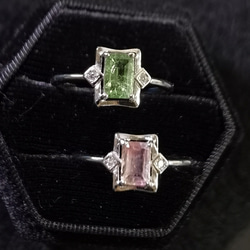 人気再出品５Aトルマリン エメラルドカッティング　パワー天然ストーン リング 5枚目の画像