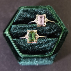 人気再出品５Aトルマリン エメラルドカッティング　パワー天然ストーン リング 3枚目の画像