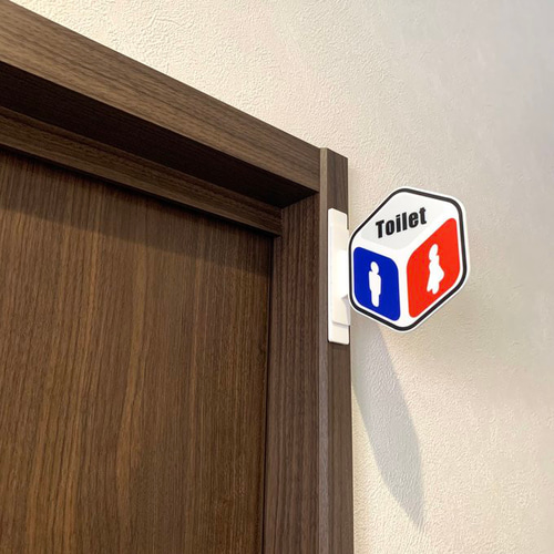 送料無料】「TOILET」突出しサインプレート ダイス型 突き出しサイン