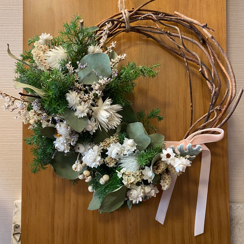 ナチュラルリース ドライフラワー flowerart_A 通販 18512528