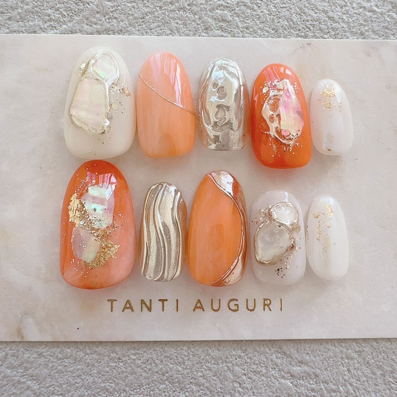 ネイルチップ チップ 成人式 ニュアンス ちゅるん オレンジ フルオーダーネイル ネイルチップ チップ 成人式 ニュアンス ちゅるん オレンジ フル