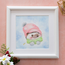 水彩アート「江戸切子と果実 弐」B5手描き原画、1点物。 イラスト