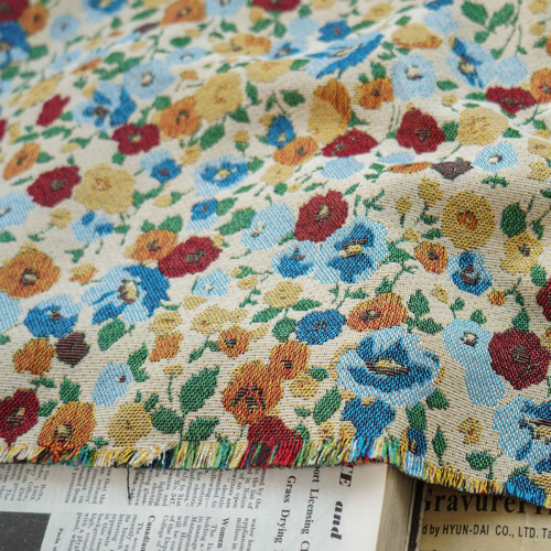 ジャガード織り 生地 花柄 かわいい 小花 素材 材料 ハンドメイド 布地