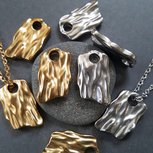 1pcs] オール ステンレス エンボス加工 パーツ サージカルステンレス