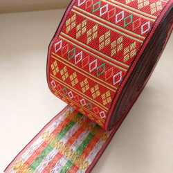 手芸用「 畳ヘリ」赤だるま No.1 畳へり 1m(日本製）畳縁 畳のへり 10