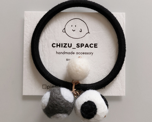 No.94》カラフルな羊毛フェルトのヘアゴム ヘアゴム chizu 通販