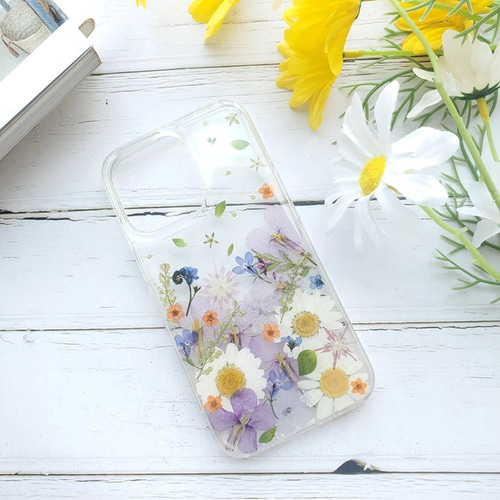 紫陽花 押し花スマホケース 手帳型別売 全機種対応 iPhone15 iPhone14 