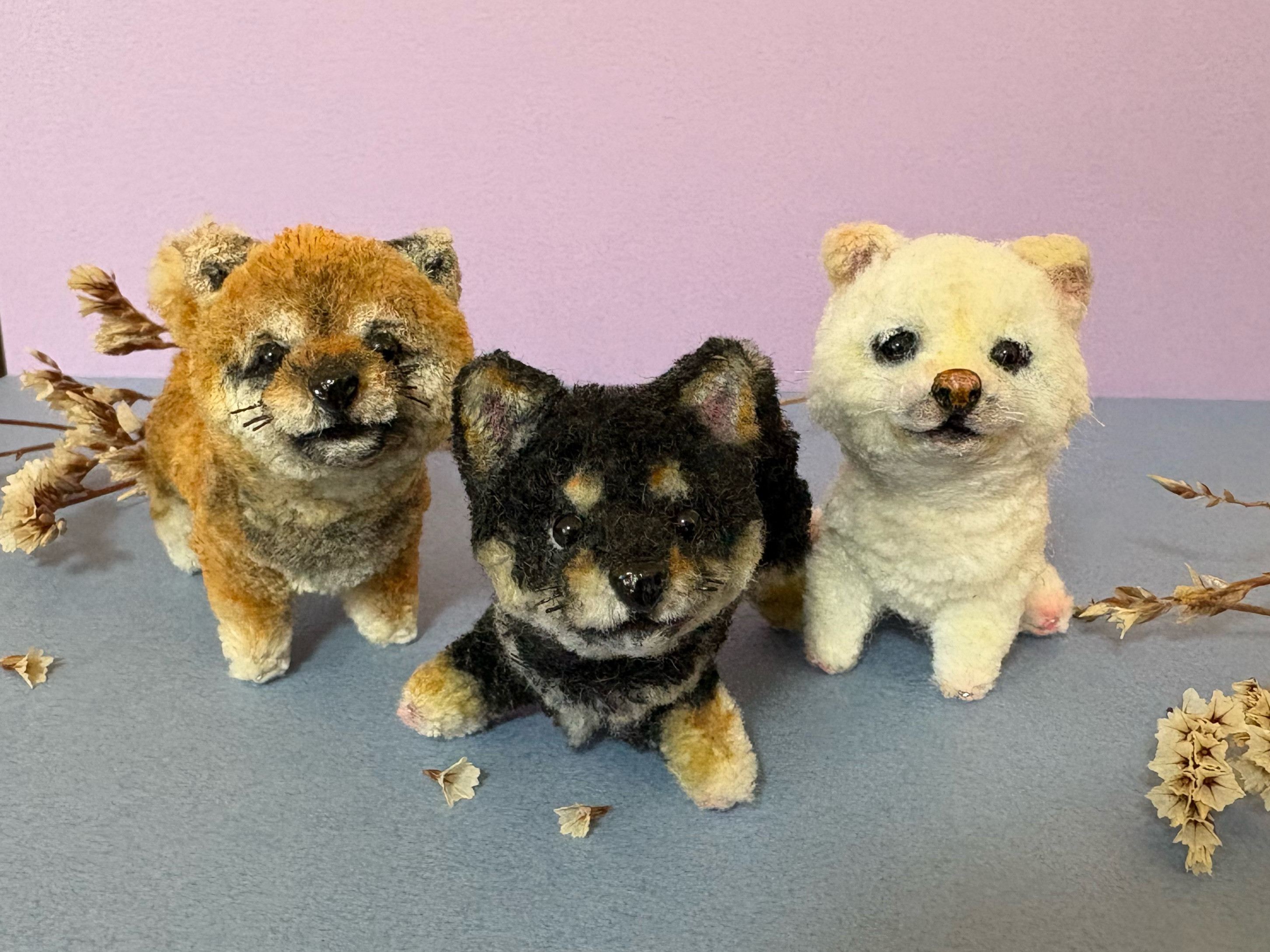 犬 黒柴 モルモット テディベア アートドール ぬいぐるみ 猫