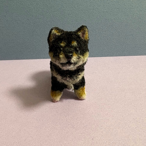 モールドール 黒柴犬 豆柴 柴犬 子犬 モールアート モール人形 リアル