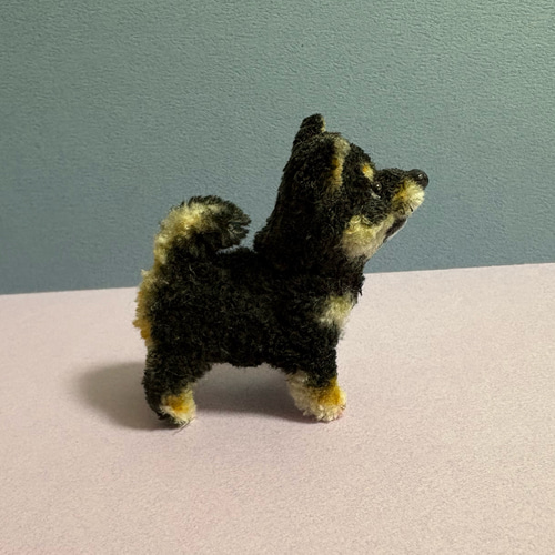 モールドール 黒柴犬 豆柴 柴犬 子犬 モールアート モール人形