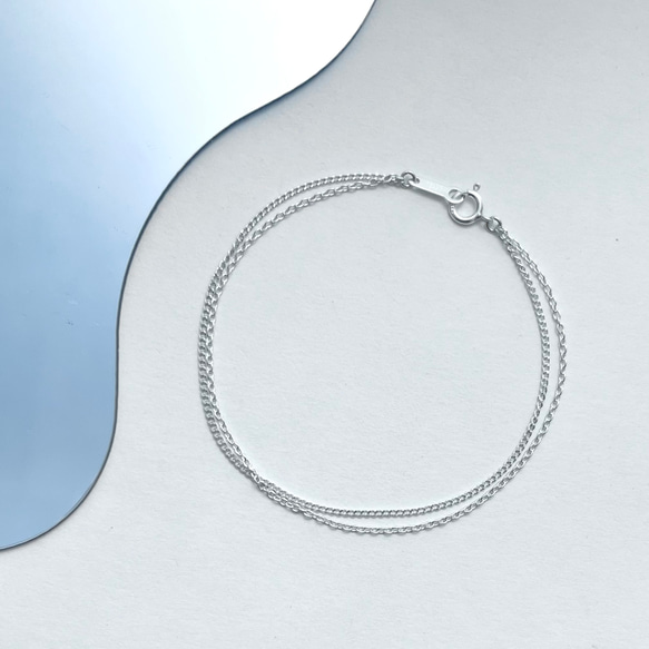 シルバー925 mixチェーン ヴィンテージ ブレスレット 専用ラバー LAVER