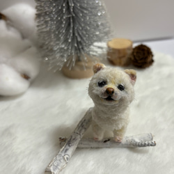 モールドール 白柴犬 豆柴 柴犬 子犬 モールアート モール人形