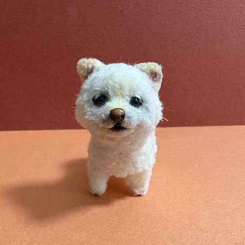 モールドール 白柴犬 豆柴 柴犬 子犬 モールアート モール人形