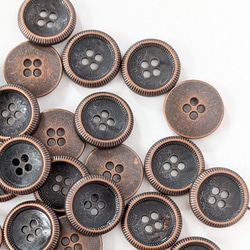 メタルボタン 11.5mm 10個 （ブラック×コッパー） ab-504 2枚目の画像