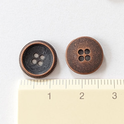 メタルボタン 11.5mm 10個 （ブラック×コッパー） ab-504 4枚目の画像