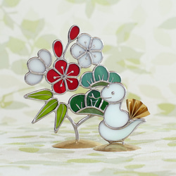 めでたい木　松竹梅（真鍮ベース・ステンドグラス） 11枚目の画像