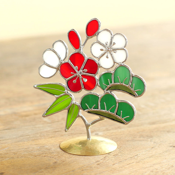 めでたい木　松竹梅（真鍮ベース・ステンドグラス） 8枚目の画像