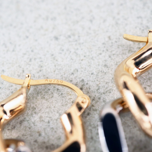 フープピアスK18　コンビカラー K18 コンビカラー、U字フープピアス / 18K Combi U Shaped Hoop