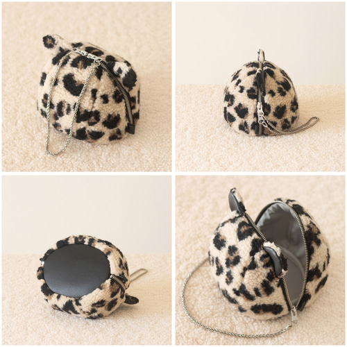 Creema限定新春福袋〈竹〉巾着型マルチバッグ PUxボア（5色）＋豹の顔