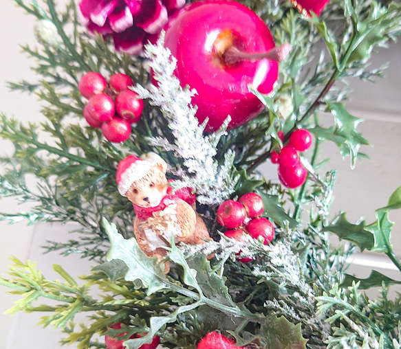 【クリスマス】くまサンタと一緒に! ハッピークリスマスリース　★ラッピング無料★ 7枚目の画像