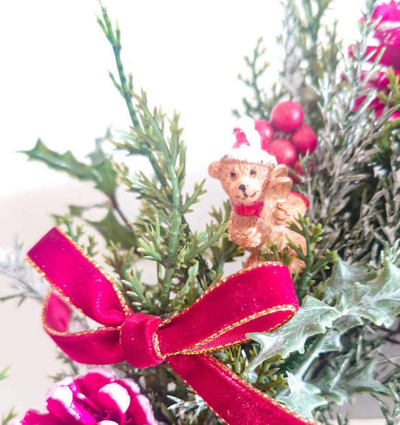 【クリスマス】くまサンタと一緒に! ハッピークリスマスリース　★ラッピング無料★ 8枚目の画像