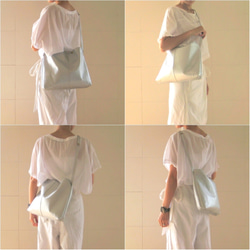 ビッグサコッシュ グリーン　本革製　サコッシュバッグ 11枚目の画像