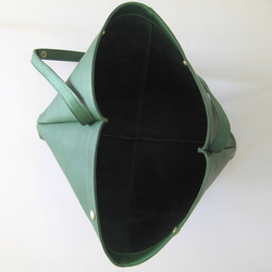 ビッグサコッシュ グリーン　本革製　サコッシュバッグ 5枚目の画像