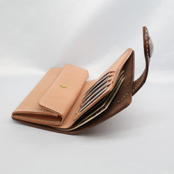 《数量限定品》栃木レザー ハーフウォレット（ブラウン色）送料無料 3枚目の画像
