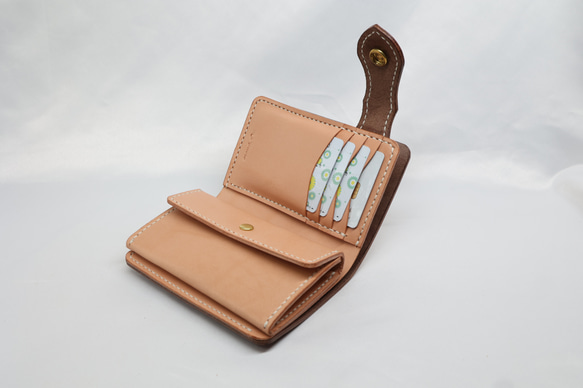 《数量限定品》栃木レザー ハーフウォレット（ブラウン色）送料無料 9枚目の画像