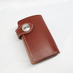 《数量限定品》栃木レザー ハーフウォレット（ブラウン色）送料無料 1枚目の画像