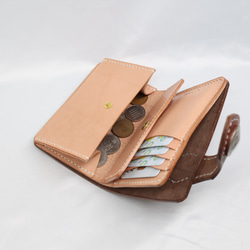 《数量限定品》栃木レザー ハーフウォレット（ブラウン色）送料無料 13枚目の画像