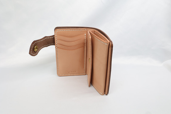 《数量限定品》栃木レザー ハーフウォレット（ブラウン色）送料無料 7枚目の画像