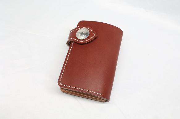 《数量限定品》栃木レザー ハーフウォレット（ブラウン色）送料無料 2枚目の画像