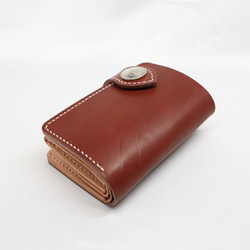 《数量限定品》栃木レザー ハーフウォレット（ブラウン色）送料無料 5枚目の画像