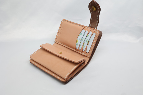 《数量限定品》栃木レザー ハーフウォレット（ブラウン色）送料無料 10枚目の画像