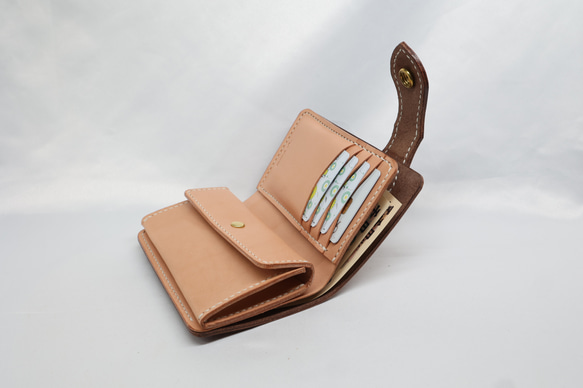 《数量限定品》栃木レザー ハーフウォレット（ブラウン色）送料無料 14枚目の画像