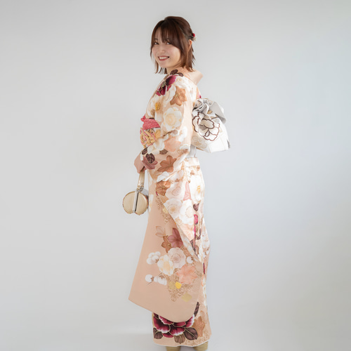 ピンクベージュゴールド♡金箔付♡髪飾り ヘッドドレス 前撮り 成人式 七五三 ピンクベージュ髪飾りセット 成人式 卒業式 髪飾り 成人式用髪