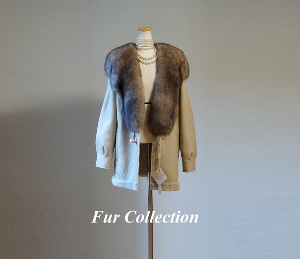 ムートンコート　リアルファー　キャメル　上品