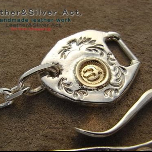 シルバーチェーン 細角小豆 925 金具オリジナル1点物k18 925チェーン 