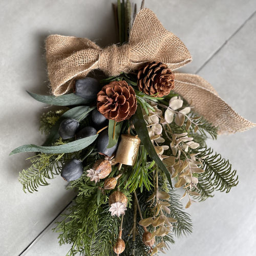 ナチュラルクリスマススワッグ スワッグ atelier.hannari 通販