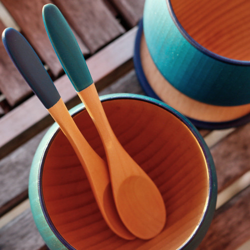 KyutarouBLUE 爽 ティースプーン【青・ブルーの木製食器】 カトラリー