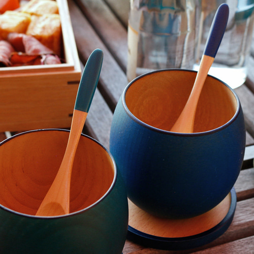 KyutarouBLUE 爽 ティースプーン【青・ブルーの木製食器】 カトラリー